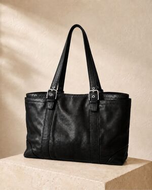 Coach large Hampton leather bag, shoulder bag, minimalist bag $425